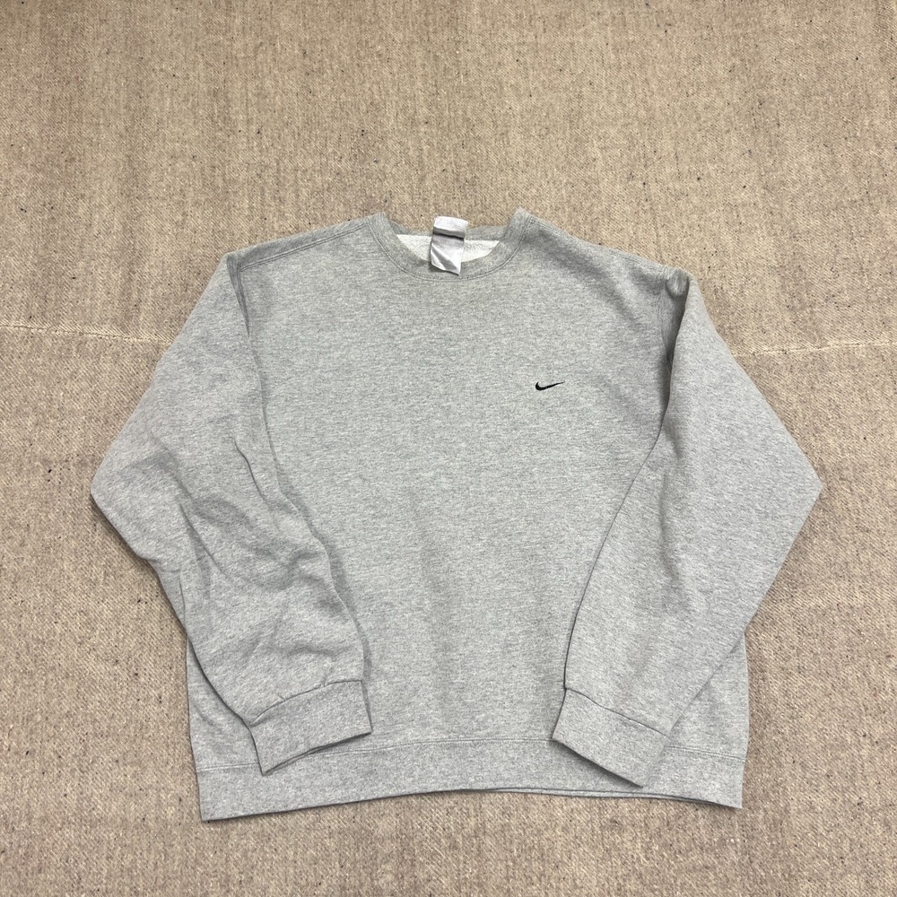 Vintage Nike Sweatshirt Mens XL Gray 1990s Check Swoosh